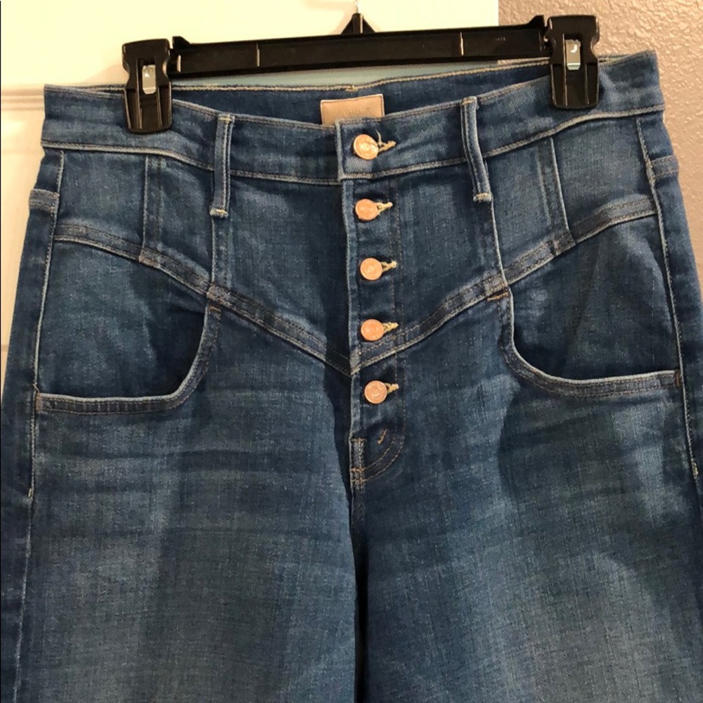 Mother Wide-Leg Button-front Jeans, 30
